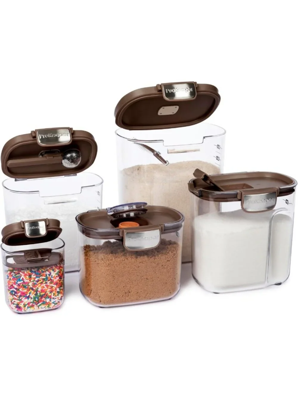 Airtight Food Storage Container Set - Clear Plastic Canisters for Flour & Sugar